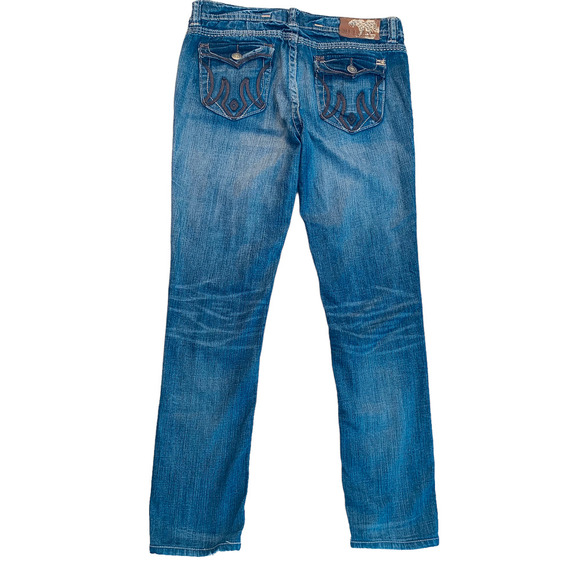 Mek DNM Men's Buckle Flap St Petersburg Cigarette Stretch Dark Wash Jeans 30x34 - Picture 7 of 13